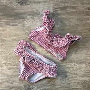 Janie and Jack Gingham Ruffled Kids Swimwear Set 3